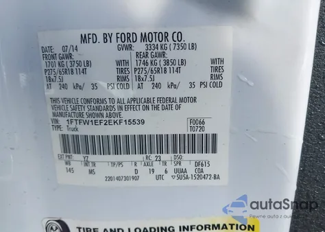 2014 Ford F-150 Xlt from USA, damaged, VIN 1FTFW1EF2EKF15539